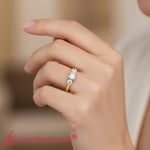 Load image into Gallery viewer, classic-cushion-cut-3-stone-ring-yellow-gold-fdenr8035-model
