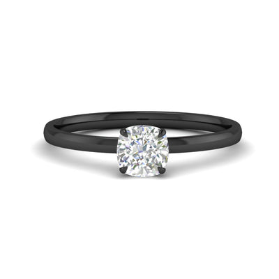 Cushion Cut 4 Prong Classic Solitaire Ring