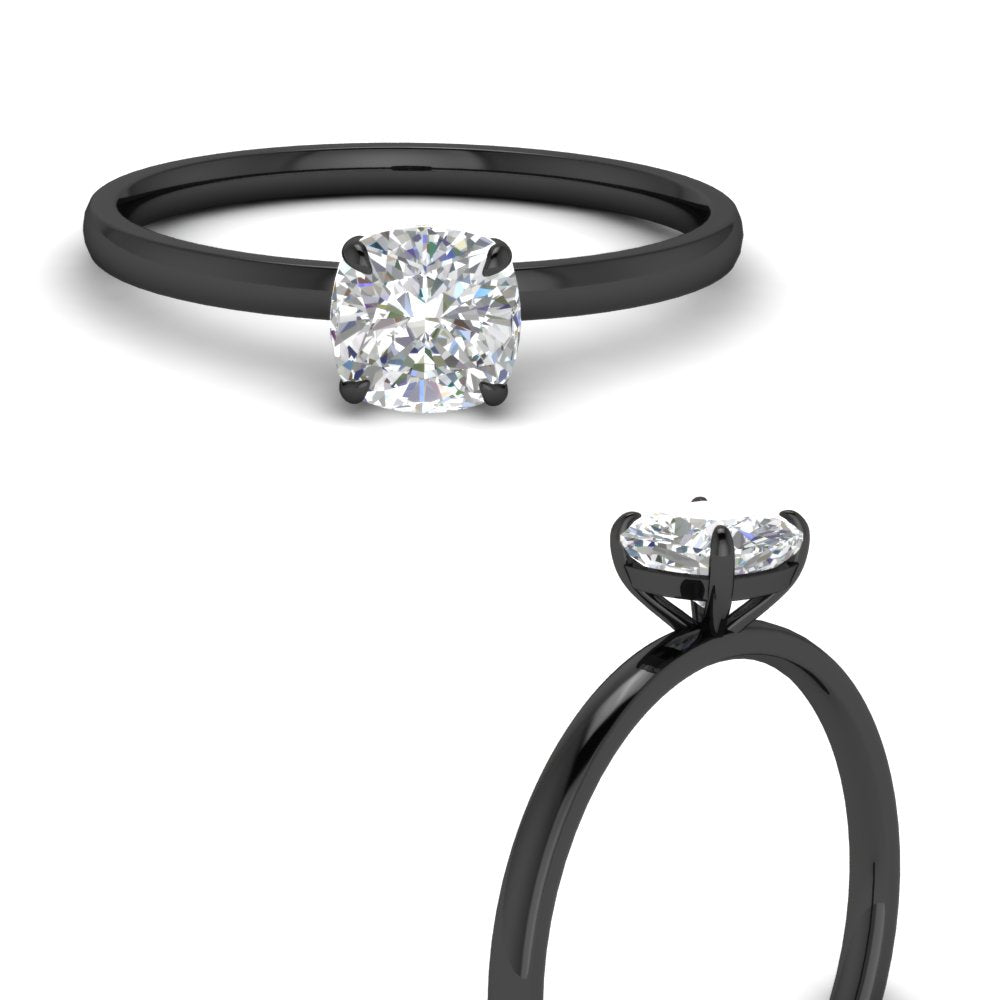Cushion Cut 4 Prong Classic Solitaire Ring