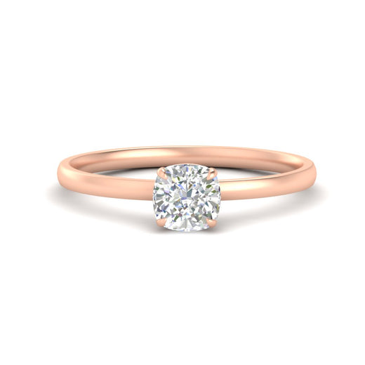 Cushion Cut 4 Prong Classic Solitaire Ring