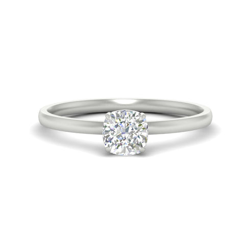 Cushion Cut 4 Prong Classic Solitaire Ring