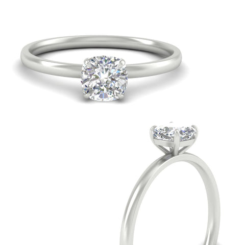 Cushion Cut 4 Prong Classic Solitaire Ring