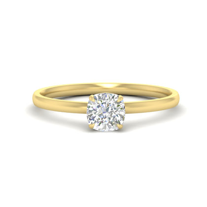 Cushion Cut 4 Prong Classic Solitaire Ring