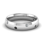 Load image into Gallery viewer, classic-dome-comfort-fit-wedding-ring-for-men-with-black-diamond-in-14k-white-gold-fd1092bgblack-nl-wg
