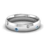 Load image into Gallery viewer, classic-dome-diamond-comfort-fit-wedding-ring-for-men-with-ice-blue-topaz-in-14k-white-gold-fd1092bgicblto-nl-wg
