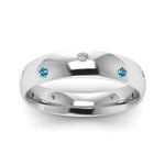 Load image into Gallery viewer, classic-dome-diamond-comfort-fit-wedding-ring-for-men-with-ice-blue-topaz-in-14k-white-gold-fd1092bgicblto-nl-wg
