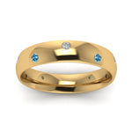 Load image into Gallery viewer, classic-dome-diamond-comfort-fit-wedding-ring-for-men-with-ice-blue-topaz-in-14k-yellow-gold-fd1092bgicblto-nl-yg
