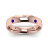 Load image into Gallery viewer, classic-dome-diamond-comfort-fit-wedding-ring-for-men-with-blue-sapphire-in-14k-rose-gold-fd1092bgsabl-nl-rg