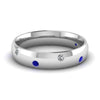Load image into Gallery viewer, classic-dome-diamond-comfort-fit-wedding-ring-for-men-with-blue-sapphire-in-14k-white-gold-fd1092bgsabl-nl-wg