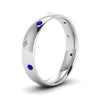 Load image into Gallery viewer, classic-dome-diamond-comfort-fit-wedding-ring-for-men-with-blue-sapphire-in-14k-white-gold-fd1092bgsabl-nl-wg
