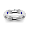 Load image into Gallery viewer, classic-dome-diamond-comfort-fit-wedding-ring-for-men-with-blue-sapphire-in-14k-white-gold-fd1092bgsabl-nl-wg