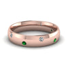 Load image into Gallery viewer, classic-dome-diamond-comfort-fit-wedding-ring-for-men-with-emerald-in-14k-rose-gold-fd1092bgemgr-nl-rg