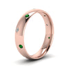 Load image into Gallery viewer, classic-dome-diamond-comfort-fit-wedding-ring-for-men-with-emerald-in-14k-rose-gold-fd1092bgemgr-nl-rg