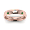 Load image into Gallery viewer, classic-dome-diamond-comfort-fit-wedding-ring-for-men-with-emerald-in-14k-rose-gold-fd1092bgemgr-nl-rg