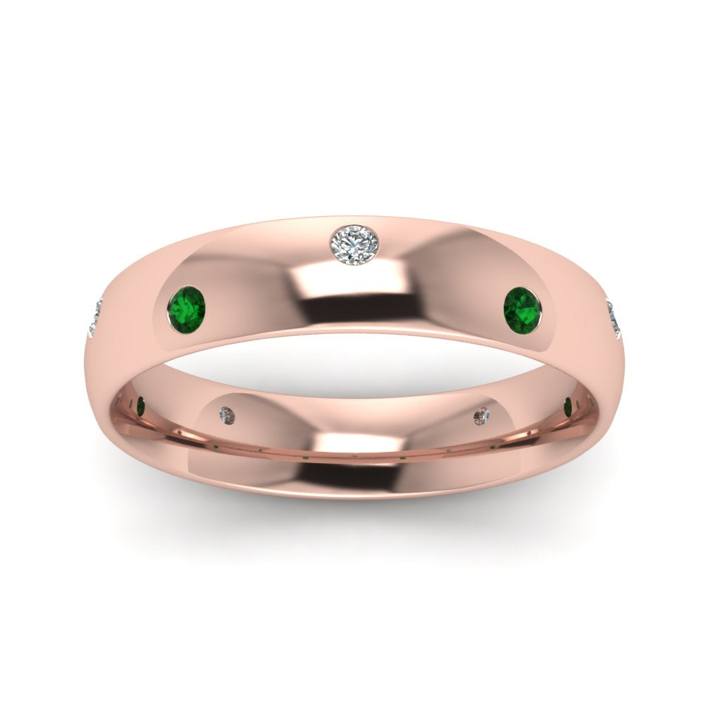 classic-dome-diamond-comfort-fit-wedding-ring-for-men-with-emerald-in-14k-rose-gold-fd1092bgemgr-nl-rg