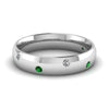 Load image into Gallery viewer, classic-dome-diamond-comfort-fit-wedding-ring-for-men-with-emerald-in-14k-white-gold-fd1092bgemgr-nl-wg