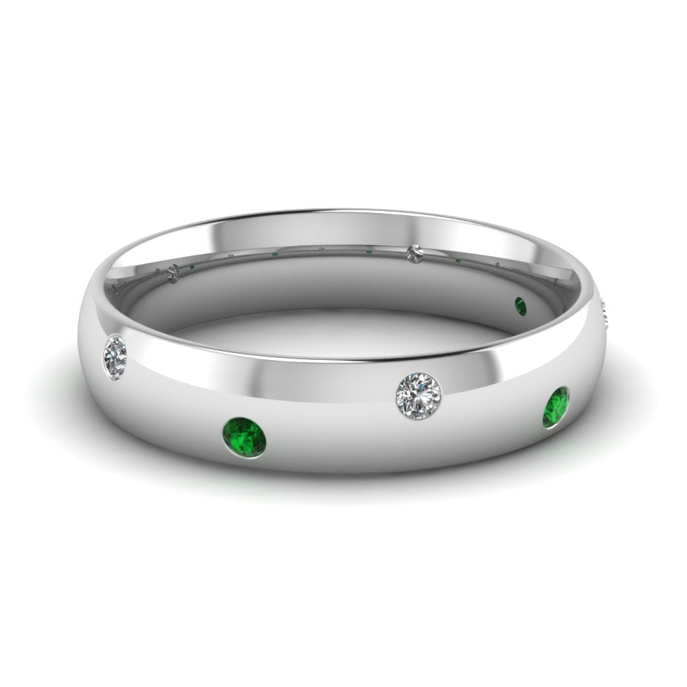 classic-dome-diamond-comfort-fit-wedding-ring-for-men-with-emerald-in-14k-white-gold-fd1092bgemgr-nl-wg