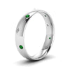 Load image into Gallery viewer, classic-dome-diamond-comfort-fit-wedding-ring-for-men-with-emerald-in-14k-white-gold-fd1092bgemgr-nl-wg