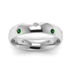 Load image into Gallery viewer, classic-dome-diamond-comfort-fit-wedding-ring-for-men-with-emerald-in-14k-white-gold-fd1092bgemgr-nl-wg