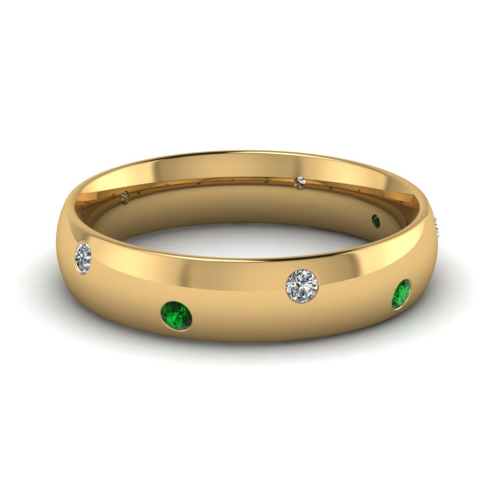 classic-dome-diamond-comfort-fit-wedding-ring-for-men-with-emerald-in-14k-yellow-gold-fd1092bgemgr-nl-yg
