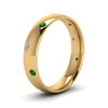 Load image into Gallery viewer, classic-dome-diamond-comfort-fit-wedding-ring-for-men-with-emerald-in-14k-yellow-gold-fd1092bgemgr-nl-yg