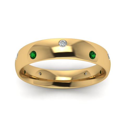 classic-dome-diamond-comfort-fit-wedding-ring-for-men-with-emerald-in-14k-yellow-gold-fd1092bgemgr-nl-yg