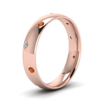 Load image into Gallery viewer, classic-dome-diamond-comfort-fit-wedding-ring-for-men-with-orange-sapphire-in-14k-rose-gold-fd1092bgsaor-nl-rg
