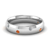 Load image into Gallery viewer, classic-dome-diamond-comfort-fit-wedding-ring-for-men-with-orange-sapphire-in-14k-white-gold-fd1092bgsaor-nl-wg