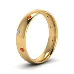 Load image into Gallery viewer, classic-dome-diamond-comfort-fit-wedding-ring-for-men-with-orange-sapphire-in-14k-yellow-gold-fd1092bgsaor-nl-yg
