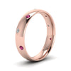 Load image into Gallery viewer, classic-dome-diamond-comfort-fit-wedding-ring-for-men-with-pink-sapphire-in-14k-rose-gold-fd1092bgsadrpi-nl-rg