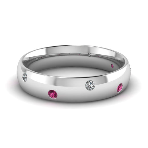 classic-dome-diamond-comfort-fit-wedding-ring-for-men-with-pink-sapphire-in-14k-white-gold-fd1092bgsadrpi-nl-wg