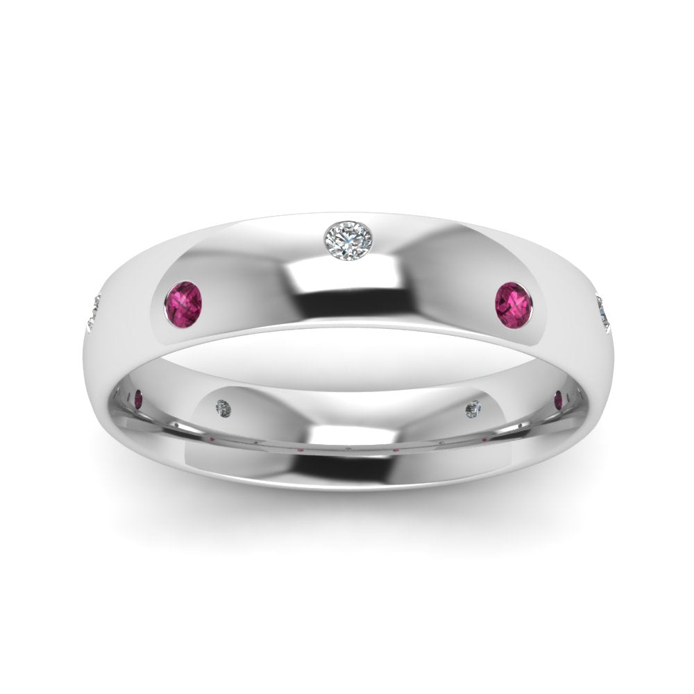 classic-dome-diamond-comfort-fit-wedding-ring-for-men-with-pink-sapphire-in-14k-white-gold-fd1092bgsadrpi-nl-wg