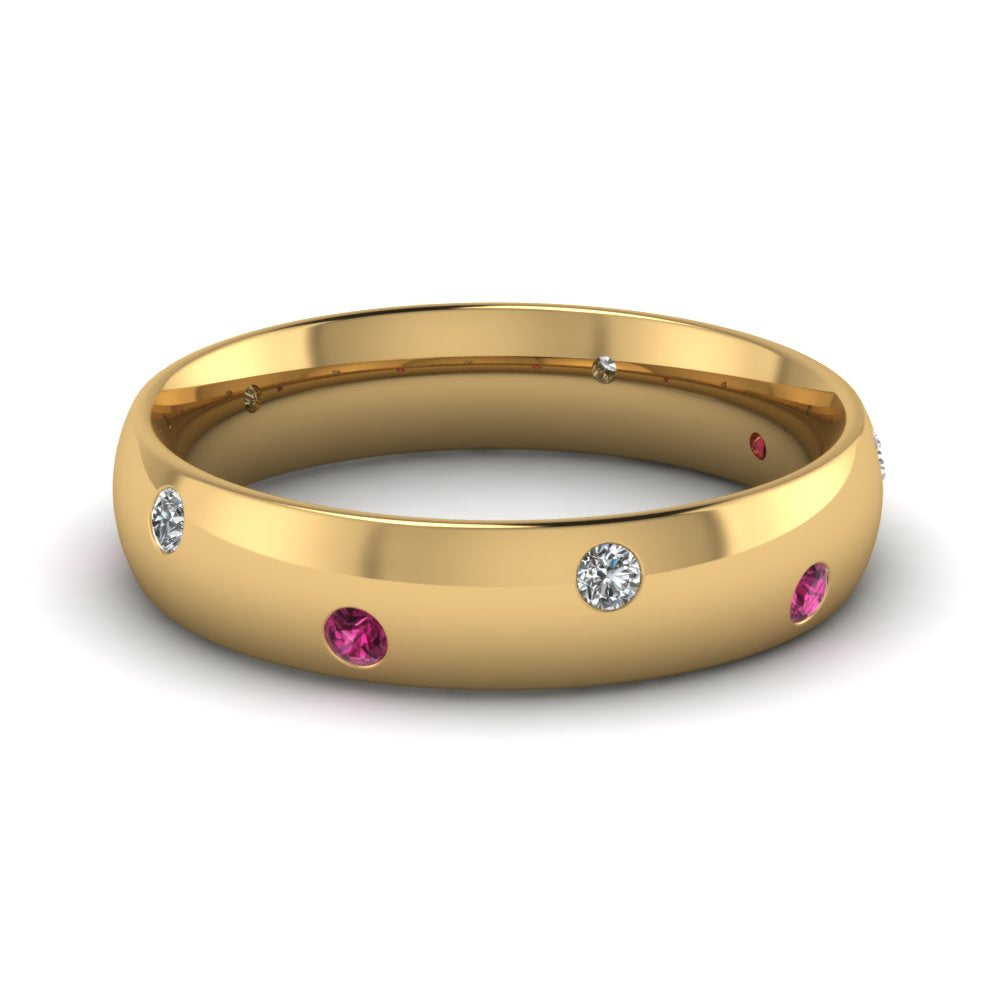 classic-dome-diamond-comfort-fit-wedding-ring-for-men-with-pink-sapphire-in-14k-yellow-gold-fd1092bgsadrpi-nl-yg