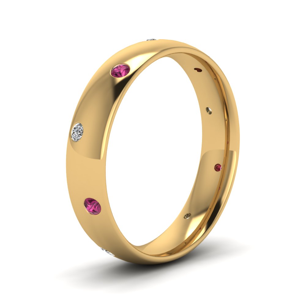 classic-dome-diamond-comfort-fit-wedding-ring-for-men-with-pink-sapphire-in-14k-yellow-gold-fd1092bgsadrpi-nl-yg