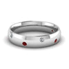 Load image into Gallery viewer, classic-dome-diamond-comfort-fit-wedding-ring-for-men-with-ruby-in-14k-white-gold-fd1092bgrudr-nl-wg