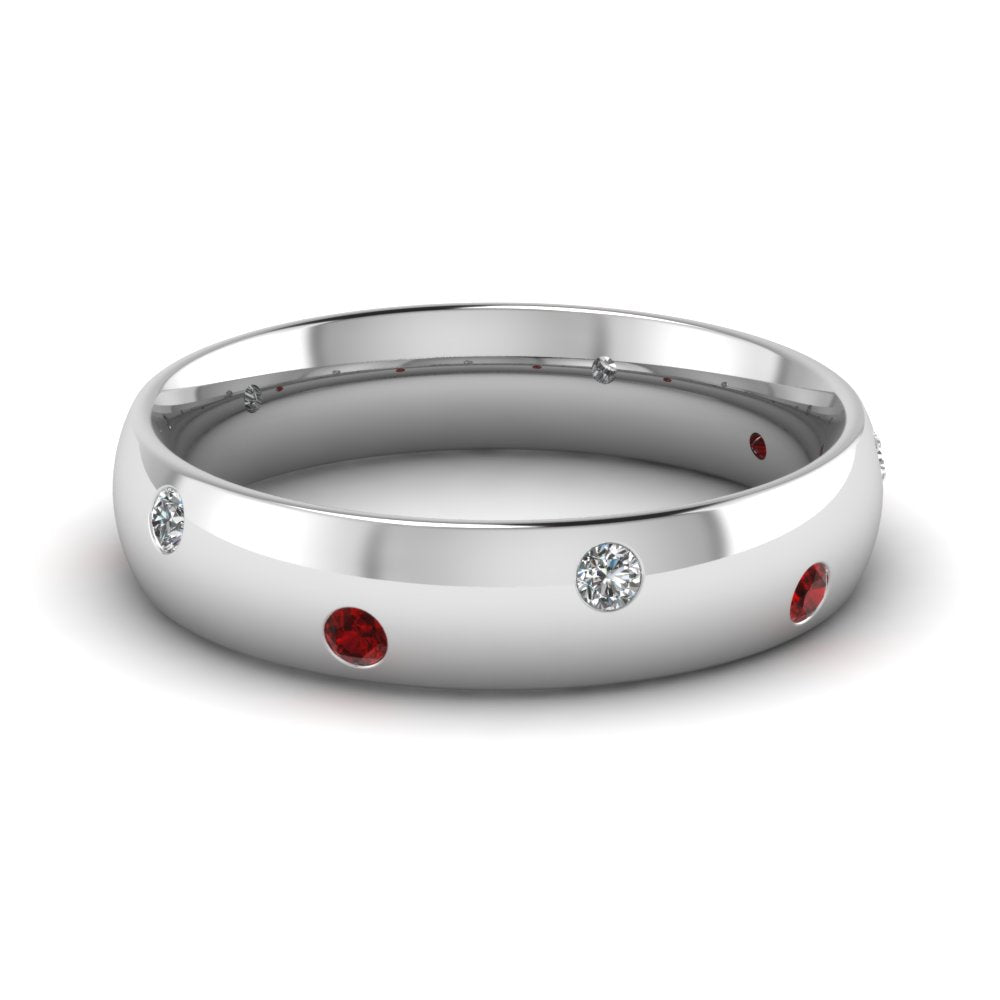classic-dome-diamond-comfort-fit-wedding-ring-for-men-with-ruby-in-14k-white-gold-fd1092bgrudr-nl-wg