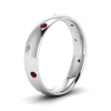 Load image into Gallery viewer, classic-dome-diamond-comfort-fit-wedding-ring-for-men-with-ruby-in-14k-white-gold-fd1092bgrudr-nl-wg