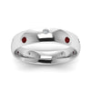 Load image into Gallery viewer, classic-dome-diamond-comfort-fit-wedding-ring-for-men-with-ruby-in-14k-white-gold-fd1092bgrudr-nl-wg