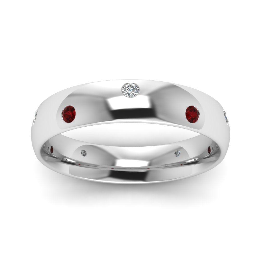 classic-dome-diamond-comfort-fit-wedding-ring-for-men-with-ruby-in-14k-white-gold-fd1092bgrudr-nl-wg