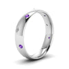 Load image into Gallery viewer, classic-dome-diamond-comfort-fit-wedding-ring-for-men-with-violac-topaz-in-14k-white-gold-fd1092bgvito-nl-wg