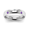 Load image into Gallery viewer, classic-dome-diamond-comfort-fit-wedding-ring-for-men-with-violac-topaz-in-14k-white-gold-fd1092bgvito-nl-wg