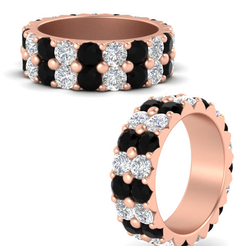 classic-dual-row-diamond-eternity-ring-with-black-diamond-in-rose-gold-FD11378BGBLACK-3.80CT-NL-RG