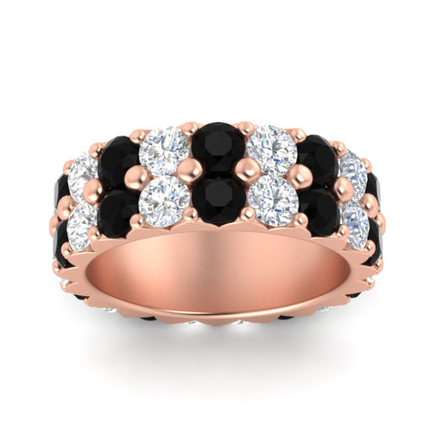 classic-dual-row-diamond-eternity-ring-with-black-diamond-in-rose-gold-FD11378BGBLACK-3.80CT-NL-RG