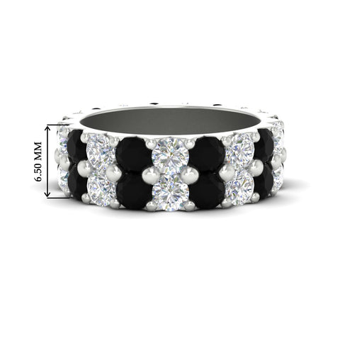 classic-dual-row-diamond-eternity-ring-with-black-diamond-in-white-gold-FD11378BGBLACK-3.80CT-NL-WG