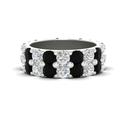 classic-dual-row-diamond-eternity-ring-with-black-diamond-in-white-gold-FD11378BGBLACK-3.80CT-NL-WG