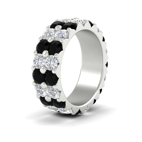classic-dual-row-diamond-eternity-ring-with-black-diamond-in-white-gold-FD11378BGBLACK-3.80CT-NL-WG