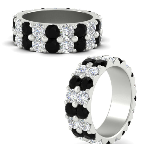 classic-dual-row-diamond-eternity-ring-with-black-diamond-in-white-gold-FD11378BGBLACK-3.80CT-NL-WG
