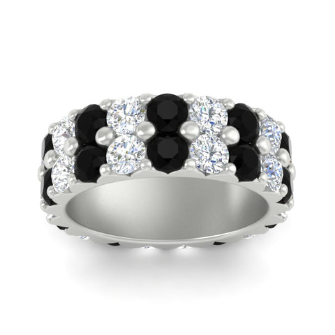 classic-dual-row-diamond-eternity-ring-with-black-diamond-in-white-gold-FD11378BGBLACK-3.80CT-NL-WG