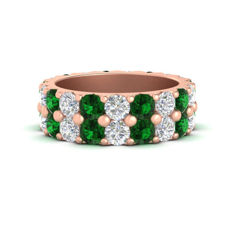 classic-dual-row-diamond-eternity-ring-with-emerald-in-rose-gold-FD11378BGEMGR-3.80CT-NL-RG