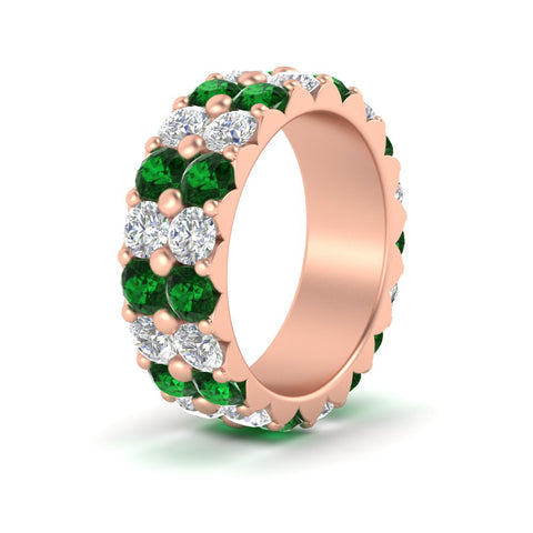 classic-dual-row-diamond-eternity-ring-with-emerald-in-rose-gold-FD11378BGEMGR-3.80CT-NL-RG